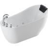 imageEmpava 59quot Freestanding Whirlpool Bathtub with Hydromassage Water Jets Luxury Acrylic Massage SPA Soaking Bath Tub in White