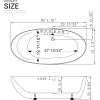 imageEmpava 59quot x 28quot Freestanding Whirlpool Tub Stand Alone Jetted Bathtub Boat Shape with Large Recline Angle Hydromassage Adjustable Water NozzlesAcrylicETL Certified