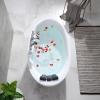 imageEmpava 67 Inch Freestanding Whirlpool Tub Hydromassage Gracefully Oval Shaped Stand Alone Jetted Bathtub with 7 Hydromassage Nozzles Boat Shape Hydromassage AcrylicETL Certified67 inch