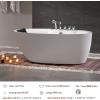 imageEmpava 67 Inch Freestanding Whirlpool Tub Hydromassage Gracefully Oval Shaped Stand Alone Jetted Bathtub with 7 Hydromassage Nozzles Boat Shape Hydromassage AcrylicETL Certified67 inch