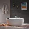 imageEmpava 67 Inch Freestanding Whirlpool Tub Hydromassage Gracefully Oval Shaped Stand Alone Jetted Bathtub with 7 Hydromassage Nozzles Boat Shape Hydromassage AcrylicETL Certified67 inch