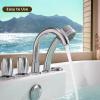 imageEmpava 67 in Acrylic Freestanding Tub Hydromassage Gracefully Oval Shaped Whirlpool 8 Water Jets Soaking SPA DoubleEnded Massage Bathtub with 2 Pillows  White