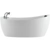 imageEmpava 67quot Freestanding Whirlpool Bathtub Oval with 7 Hydromassage Water Jets Luxury Acrylic Massage SPA Soaking Bath Tub in White Single Ended