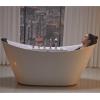 imageEmpava 67quot Freestanding Whirlpool Bathtub Oval with 8 Hydromassage Adjustable Water Jets Luxury Acrylic Massage SPA Soaking Bath Tub in White Double Ended67 Inch