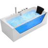 imageEmpava 67quot x 30quot Whirlpool Bathtub with Light750W Acrylic Jetted TubHydro massage with Chromatherapy11 Jets3Side Apron67 GallonsETL Certified67JT408