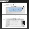 imageEmpava 67quot x 30quot Whirlpool Bathtub with Light750W Acrylic Jetted TubHydro massage with Chromatherapy11 Jets3Side Apron67 GallonsETL Certified67JT408