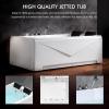 imageEmpava 71 in Acrylic Alcove Whirlpool Bathtub  Hydromassage Rectangular Jetted Soaking Tub with Right Side Drain  3Side Apron  Waterfall Faucet  White