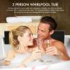 imageEmpava 71 in Acrylic Alcove Whirlpool Bathtub  Hydromassage Rectangular Jetted Soaking Tub with Right Side Drain  3Side Apron  Waterfall Faucet  White