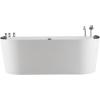 imageEmpava 71quot Freestanding Whirlpool Bathtub Oval with 8 Hydromassage Adjustable Water Jets Luxury Acrylic Massage SPA Soaking Bath Tub in White Double Ended