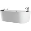 imageEmpava 71quot Freestanding Whirlpool Bathtub Oval with 8 Hydromassage Adjustable Water Jets Luxury Acrylic Massage SPA Soaking Bath Tub in White Double Ended