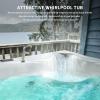 imageEmpava Corner Whirlpool Bathtub 2 Person Jetted Spa Tub with 10 Jets Heater Light Chromatherapy ampamp LED Control Panel59JT319