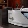 imageEmpava Corner Whirlpool Bathtub 2 Person Jetted Spa Tub with 10 Jets Heater Light Chromatherapy ampamp LED Control Panel59JT319