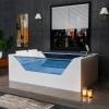 imageEmpava PRO Series 71quotx48quot Whirlpool Tub  Heated Bubble Spa for 2 with Thermostatic Control ampamp Chromotherapy  Acrylic Freestanding Soaking Bathtub White ETL CertifiedPRO01