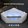 imageEmpava PRO Series 71quotx48quot Whirlpool Tub  Heated Bubble Spa for 2 with Thermostatic Control ampamp Chromotherapy  Acrylic Freestanding Soaking Bathtub White ETL CertifiedPRO03
