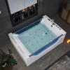 imageEmpava PRO Series 71quotx48quot Whirlpool Tub  Heated Bubble Spa for 2 with Thermostatic Control ampamp Chromotherapy  Acrylic Freestanding Soaking Bathtub White ETL CertifiedPRO01