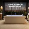 imageEmpava PRO Series 71quotx48quot Whirlpool Tub  Heated Bubble Spa for 2 with Thermostatic Control ampamp Chromotherapy  Acrylic Freestanding Soaking Bathtub White ETL CertifiedPRO02