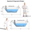 imageEmpava PRO Series 71quotx48quot Whirlpool Tub  Heated Bubble Spa for 2 with Thermostatic Control ampamp Chromotherapy  Acrylic Freestanding Soaking Bathtub White ETL CertifiedPRO01