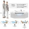imageEmpava PRO Series 71quotx48quot Whirlpool Tub  Heated Bubble Spa for 2 with Thermostatic Control ampamp Chromotherapy  Acrylic Freestanding Soaking Bathtub White ETL CertifiedPRO03