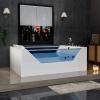 imageEmpava PRO Series 71quotx48quot Whirlpool Tub  Heated Bubble Spa for 2 with Thermostatic Control ampamp Chromotherapy  Acrylic Freestanding Soaking Bathtub White ETL CertifiedPRO01