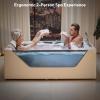 imageEmpava PRO Series Model Jetted Tub Freestanding Whirlpool Bathtub  71quotx48quot Heated Bubble for 2  Thermostatic Control ampamp Chromotherapy Lighting  White Acrylic ETL Certified