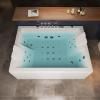 imageEmpava PRO Series Whirlpool Tub 71quot x 51quot Jetted Bathtub for 2 Person Hydro Massage ampamp Chromatherapy 3 Side Apron Acrylic Spa Tub with Waterfall Faucet Dual Drain 3430W ETL Certified