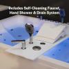 imageEmpava PRO Series Whirlpool Tub 71quot x 51quot Jetted Bathtub for 2 Person Hydro Massage ampamp Chromatherapy 3 Side Apron Acrylic Spa Tub with Waterfall Faucet Dual Drain 3430W ETL Certified
