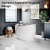 imageEmpava Whirlpool Tub59 in Freestanding Air Jetted Bathtub Japanese Soaking Tub with PreMolded Seat 48 Air Jets for SpaLike Relaxation Glossy White Luxury Acrylic Design
