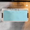imageWhirlpool Bathtub 67 in Acrylic Freestanding Bath Tub Hydromassage Gracefully Rectangle Shaped 8 Water Jets Soaking SPA DoubleEnded Massage Bathtubs with Black Pillows  White