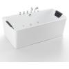 imageWhirlpool Bathtub 67 in Acrylic Freestanding Bath Tub Hydromassage Gracefully Rectangle Shaped 8 Water Jets Soaking SPA DoubleEnded Massage Bathtubs with Black Pillows  White