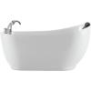 imageEmpava 59quot Freestanding Whirlpool Bathtub with Hydromassage Water Jets Luxury Acrylic Massage SPA Soaking Bath Tub in White