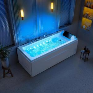 image67Inch Jetted Bathtub with Healing ChromotherapyJetted Tub with HeaterComforting Hydro Massage Tub with Waterfall Joy