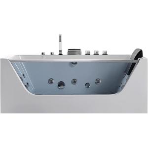 imageEmpava Acrylic Whirlpool Bathtub Hydromassage Soaking SPA Chromatherapy Jets Tub 59JT408