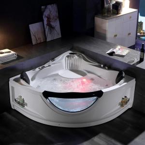 imageEmpava Corner Whirlpool Bathtub 2 Person Jetted Spa Tub with 10 Jets Heater Light Chromatherapy ampamp LED Control Panel59JT319