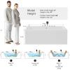 imageEmpava PRO Series Whirlpool Bathtub for Two Heated Jetted Tub with Air Bubble Jets ampamp Chromotherapy Lights Acrylic Soaking Spa Tub Thermostatic Control SelfCleaning ETL Certified White 71quot
