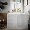 imageEmpava Walk in Tub 54quot Whirlpool Bathtub with 12 Air ampamp 13 Water Jets Heated Massage Soaking Tub 20 Wider Outward Swing Door Right DrainWalkIn Bathtub for Seniors Acrylic