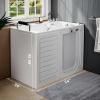 imageEmpava Walk in Tub 54quot Whirlpool Bathtub with 12 Air ampamp 13 Water Jets Heated Massage Soaking Tub 20 Wider Outward Swing Door Right DrainWalkIn Bathtub for Seniors Acrylic