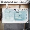 imageEmpava Walk in Tub 54quot Whirlpool Bathtub with 12 Air ampamp 13 Water Jets Heated Massage Soaking Tub 20 Wider Outward Swing Door Right DrainWalkIn Bathtub for Seniors Acrylic