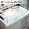imageEmpava Walk in Tub 54quot Whirlpool Bathtub with 12 Air ampamp 13 Water Jets Heated Massage Soaking Tub 20 Wider Outward Swing Door Right DrainWalkIn Bathtub for Seniors Acrylic