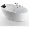 image59 in Acrylic Freestanding Bath Tub Hydromassage Gracefully Oval Shaped 7 Water Jets Soaking SPA DoubleEnded Massage Bathtubs with Black Pillow  White