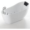 image59 in Acrylic Freestanding Bath Tub Hydromassage Gracefully Oval Shaped 7 Water Jets Soaking SPA SingleEnded Massage Bathtubs with Black Pillow  White