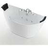 image59 in Acrylic Freestanding Bath Tub Hydromassage Gracefully Oval Shaped 8 Water Jets Soaking SPA DoubleEnded Massage Bathtubs with 2 Black Pillows  White