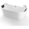 image67 in Acrylic Freestanding Bath Tub Hydromassage Gracefully Oval Shaped 8 Water Jets Soaking SPA DoubleEnded Massage Bathtubs with Two Black Pillow  White