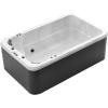 imageEmpava 2 Person 15 Jet 142IN Bathtub Energy Efficient Plug and Play Rectangle Relaxing Outdoor Home Hot Tub Spa with Cover14173 in L x 8661 in W x 4724 in HBlack
