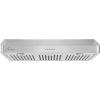imageEmpava 30 Inch Under Cabinet Range Vent Hood 4Speed 500 CFM Dual Copper Motors Touch ampamp Remote Control Clock Display LED Lights Baffle Filters TopRear Ducted Exhaust Stainless SteelPush Button