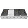 imageEmpava 48 in ProStyle Professional Slidein Natural Gas Rangetop with 6 Deep Recessed Sealed Ultra HighLow BurnersHeavy Duty Continuous GratesInfrared Griddle in Stainless Steel 48 Inch Silver