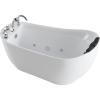 imageEmpava 67 in Acrylic Freestanding Tub Hydromassage Gracefully Oval Shaped Whirlpool 7 Water Jets Soaking SPA SingleEnded Massage Bathtub with Black Pillow  White
