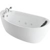 imageEmpava 67 in Acrylic Freestanding Tub Hydromassage Gracefully Oval Shaped Whirlpool 7 Water Jets Soaking SPA SingleEnded Massage Bathtub with Pillow  White