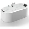 imageEmpava 67quot Freestanding Whirlpool Bathtub with Hydromassage Adjustable Water Jets Luxury Acrylic Massage SPA Soaking Bath Tub in White Double Ended