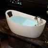 imageEmpava 67quot x 31quot Freestanding Whirlpool Tub with LeftRight Drain560W Stand Alone Bathtub with 7 Hydromassage Jets Elegant BoatShapedAcrylicETL Certified