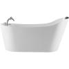 imageEmpava 67quotx 30quot Freestanding Whirlpool Tub560W Stand Alone Jetted BathtubSlipper Shape with Lumbar and Cervical Support with 110V Power Plug ETL Certified